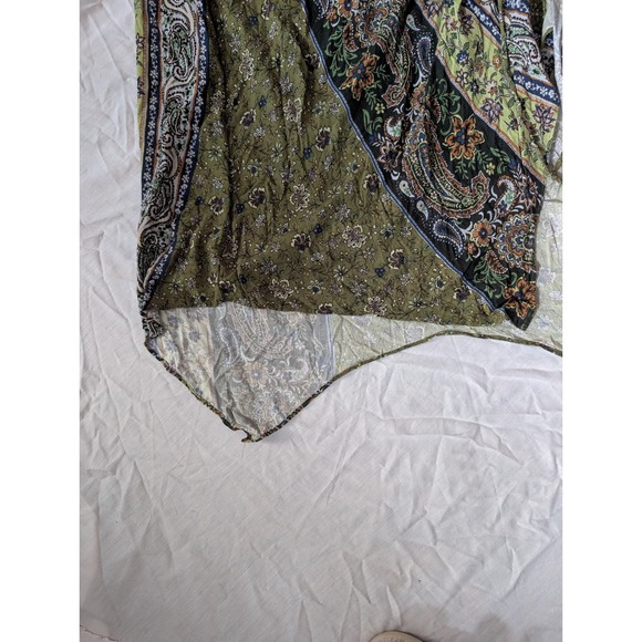 Earthbound Trading Co Boho Paisley Print Asymmetrical Midi Skirt Womens XL - Picture 3 of 4